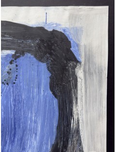 Composition abstraite. Gouache sur papier. Signée et datée 1990 de Bram Bogart