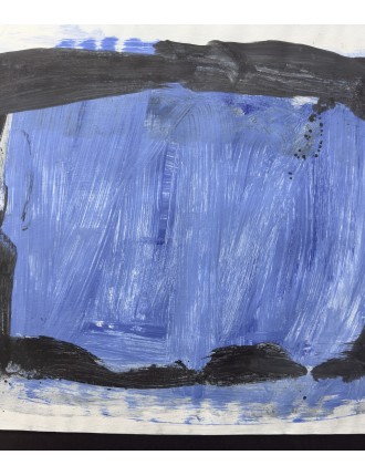 Composition abstraite. Gouache sur papier. Signée et datée 1990 de Bram Bogart