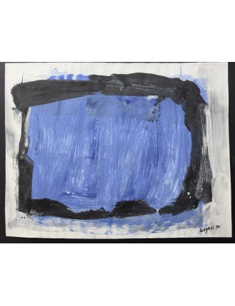 Composition abstraite. Gouache sur papier. Signée et datée 1990 de Bram Bogart