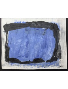 Composition abstraite. Gouache sur papier. Signée et datée 1990 de Bram Bogart