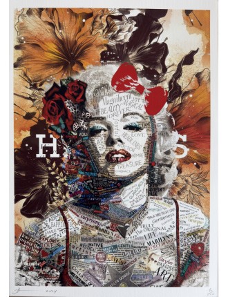 Sérigraphie sur papier d'art épais. Don't Easily Abandon The Hope. Daté et signé de l'artiste Death NYC