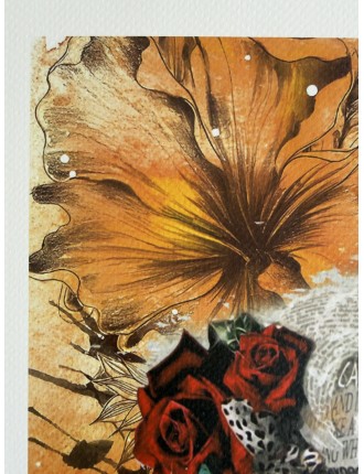 Sérigraphie sur papier d'art épais. Don't Easily Abandon The Hope. Daté et signé de l'artiste Death NYC