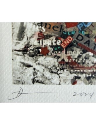 Sérigraphie sur papier d'art épais. Don't Easily Abandon The Hope. Daté et signé de l'artiste Death NYC