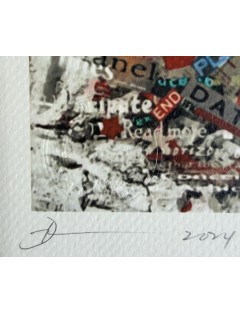 Sérigraphie sur papier d'art épais. Don't Easily Abandon The Hope. Daté et signé de l'artiste Death NYC