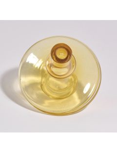 Christian Tortu – Verre – 1980 – Vase toupie en verre teinté jaune