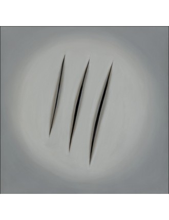 "Tributo a Fontana". Hommage à Fontana. Huile sur toile de Manuel Terán