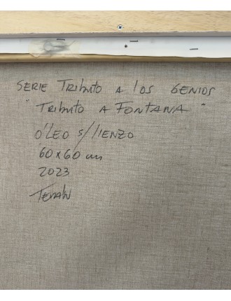 "Tributo a Fontana". Hommage à Fontana. Huile sur toile de Manuel Terán