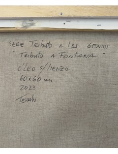 "Tributo a Fontana". Hommage à Fontana. Huile sur toile de Manuel Terán