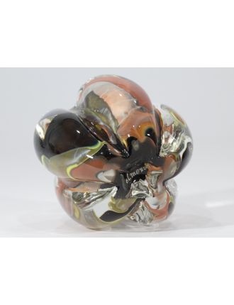 Claude Monod – Verre – Vase en verre soufflé à décor polychrome en inclusion travaillé à chaud