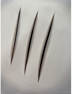 "Tributo a Fontana". Hommage à Fontana. Huile sur toile de Manuel Terán