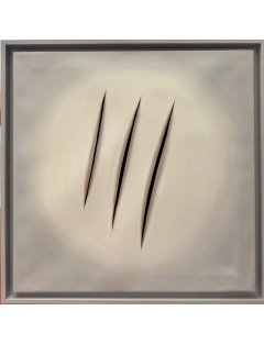 "Tributo a Fontana". Hommage à Fontana. Huile sur toile de Manuel Terán