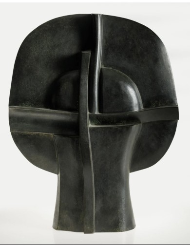 Sculpture en bronze à patine verte. "Selene" de  José Luis Sánchez