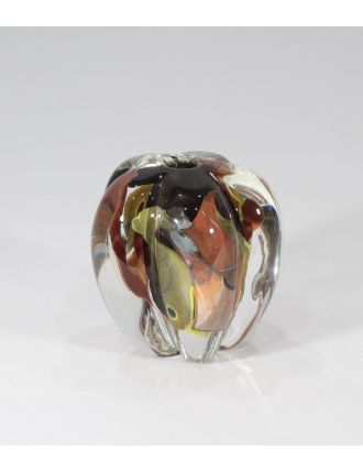 Claude Monod – Verre – Vase en verre soufflé à décor polychrome en inclusion travaillé à chaud