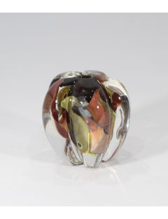 Claude Monod – Verre – Vase en verre soufflé à décor polychrome en inclusion travaillé à chaud