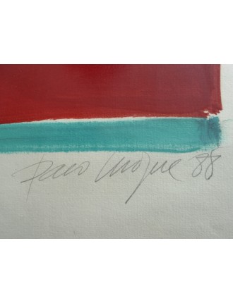 Flor de pascua I. Huile et graphite sur papier. 1988. Ecole Espagnole.