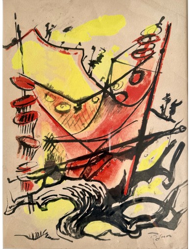 Aquarelle et encre de Edouard Pignon