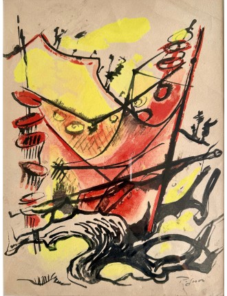 Aquarelle et encre de Edouard Pignon