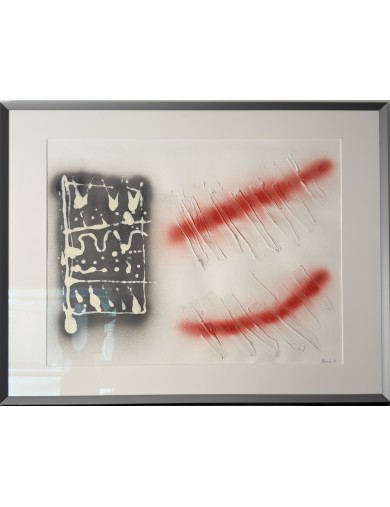 Composition abstraite. 1993. Technique mixte. Acrylique et aérosol sur papier de François Arnal
