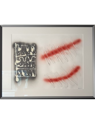 Composition abstraite. 1993. Technique mixte. Acrylique et aérosol sur papier de François Arnal