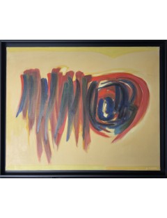 "Sur fond jaune". 1966. Huile sur toile signée de James Pichette