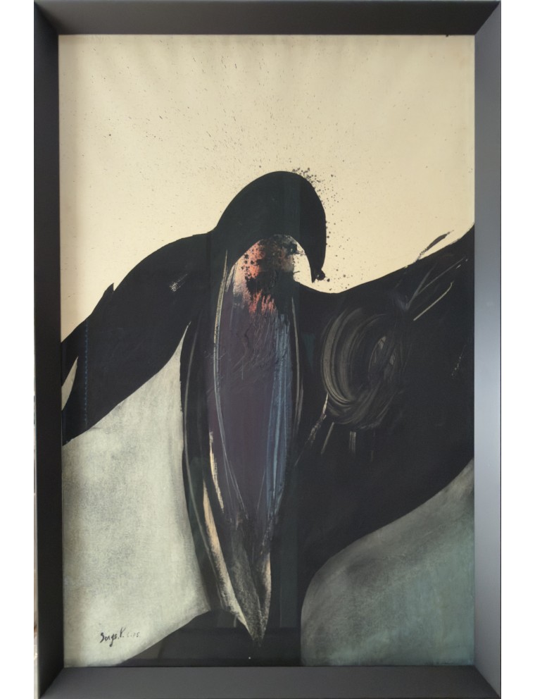 Composition abstraite. L'Oizal. 1975. Encre de Chine, lavis d'encre, gouache et mine de plomb de Serge Vandercam