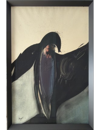 Composition abstraite. L'Oizal. 1975. Encre de Chine, lavis d'encre, gouache et mine de plomb de Serge Vandercam