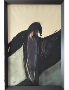 Composition abstraite. L'Oizal. 1975. Encre de Chine, lavis d'encre, gouache et mine de plomb de Serge Vandercam