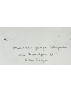 Composition abstraite. Aquarelle sur papier multicolore signée de Georges Collignon