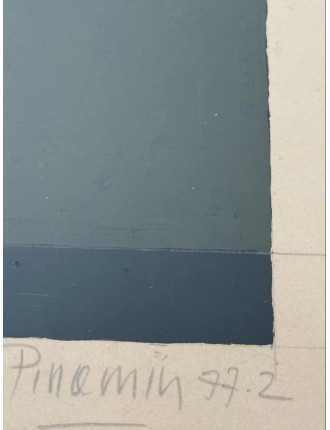 Composition abstraite. Gouache sur papier. Signée et datée 1977 de Jean-Pierre Pincemin