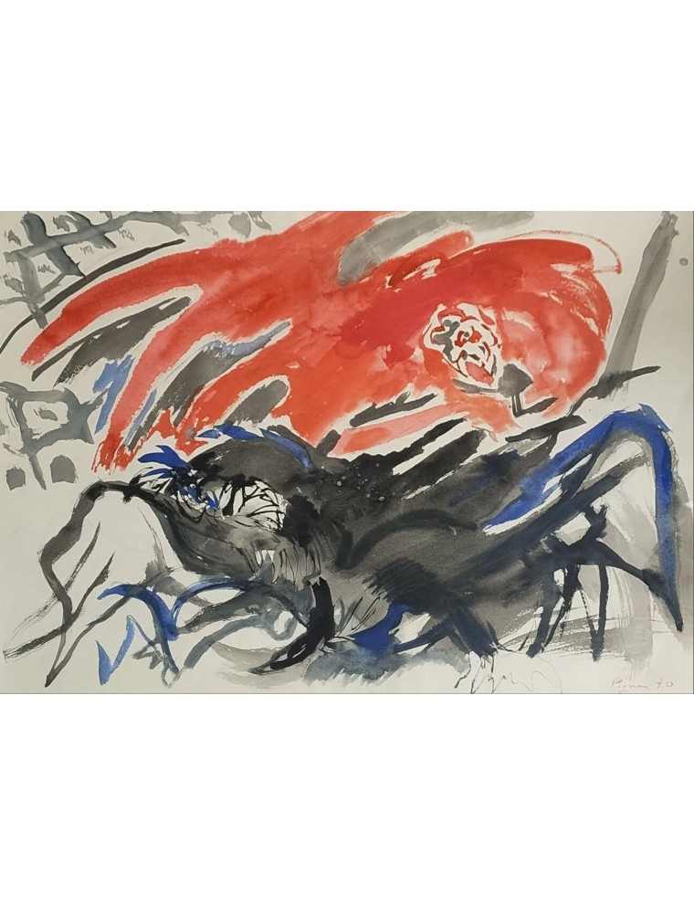 Aquarelle sur papier de Edouard Pignon Aquarelle sur papier de Edouard Pignon