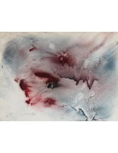 Dora Maar (Henriette Théodora Markovitch) – Huile – Composition abstraite en rouge et bleu