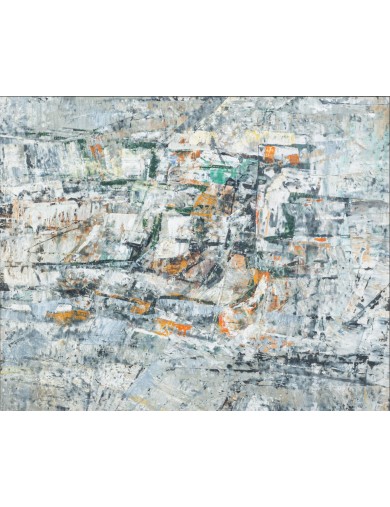 Huile sur papier de Ecole Abstraite des annees 50