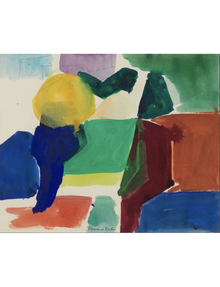 Fernand Dubuis – Papier – Composition abstraite
