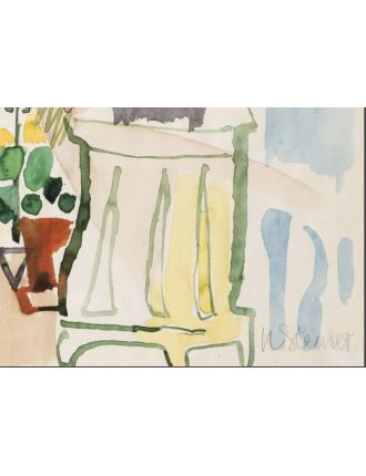 Heinrich Steiner – Papier – Paysage italien vue de la terrasse