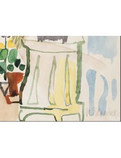 Heinrich Steiner – Papier – Paysage italien vue de la terrasse