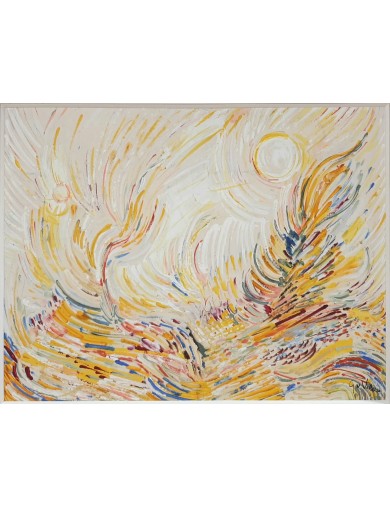 Paysage ensoleille. 1933. Gouache de Geer Van Velde