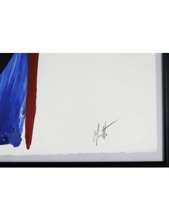 Jean Miotte – Acrylique – Composition en bleu, vert jaune et rouge