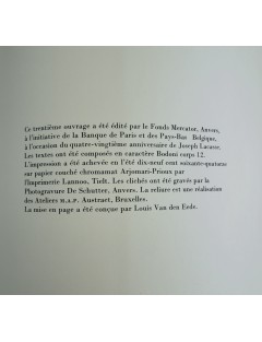 Livre Joseph Lacasse par lui même. Edition Fond mercator. 1974.