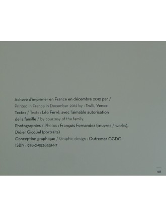 Livre Philippe Pastor, la mémoire et la mer. Texte Léo Ferré. Edition Monaco Modern Art, Décembre 2012.