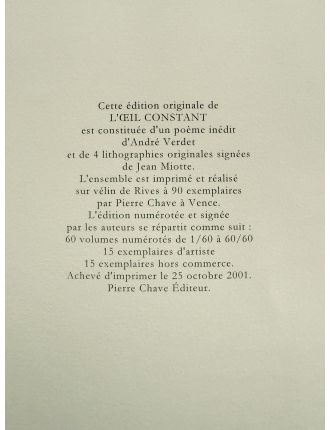 Jean Miotte – 2001 – L'œil constant