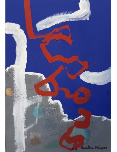 Aventure au littoral. Technique mixte sur papier de Anastasio Marquez