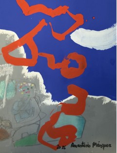 Aventure au littoral. Technique mixte sur papier de Anastasio Marquez
