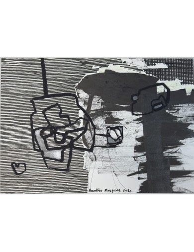 Rencontre. Technique mixte sur papier de Anastasio Marquez