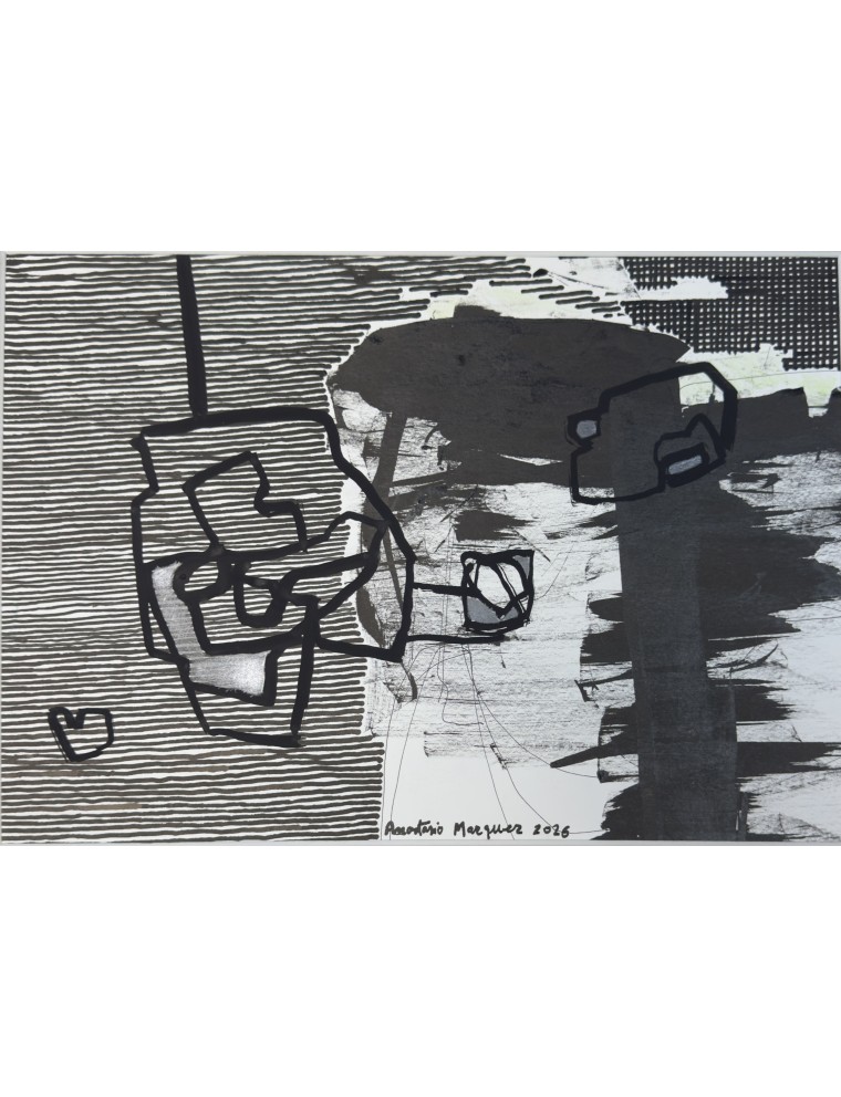 Rencontre. Technique mixte sur papier de Anastasio Marquez