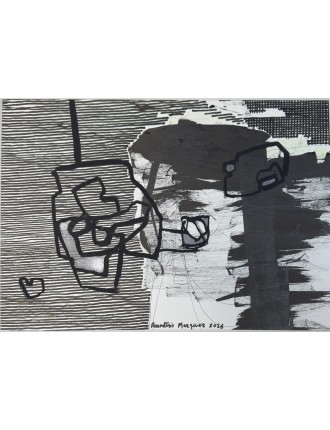 Rencontre. Technique mixte sur papier de Anastasio Marquez