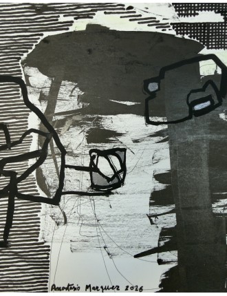 Rencontre. Technique mixte sur papier de Anastasio Marquez