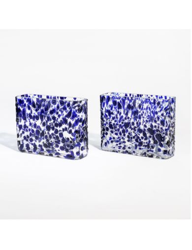 Murano – Verre – Paire de vases rectangulaires