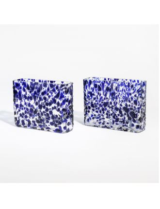 Murano – Verre – Paire de vases rectangulaires