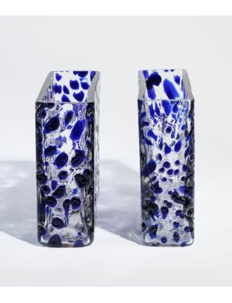 Murano – Verre – Paire de vases rectangulaires