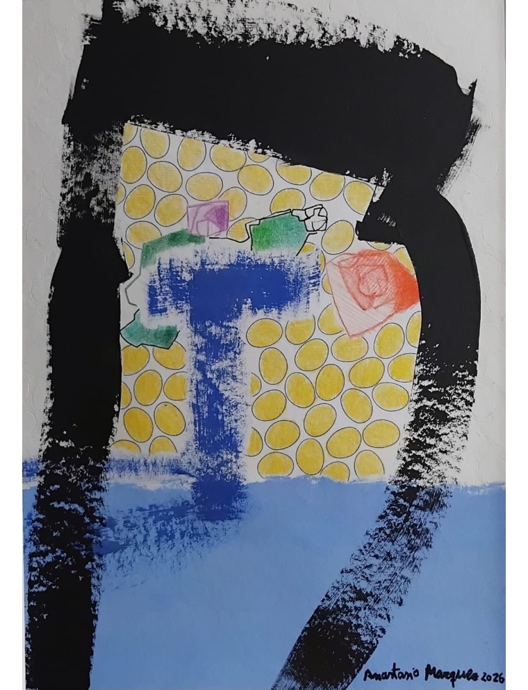 Fantaisie au littoral. Technique mixte sur papier de Anastasio Marquez